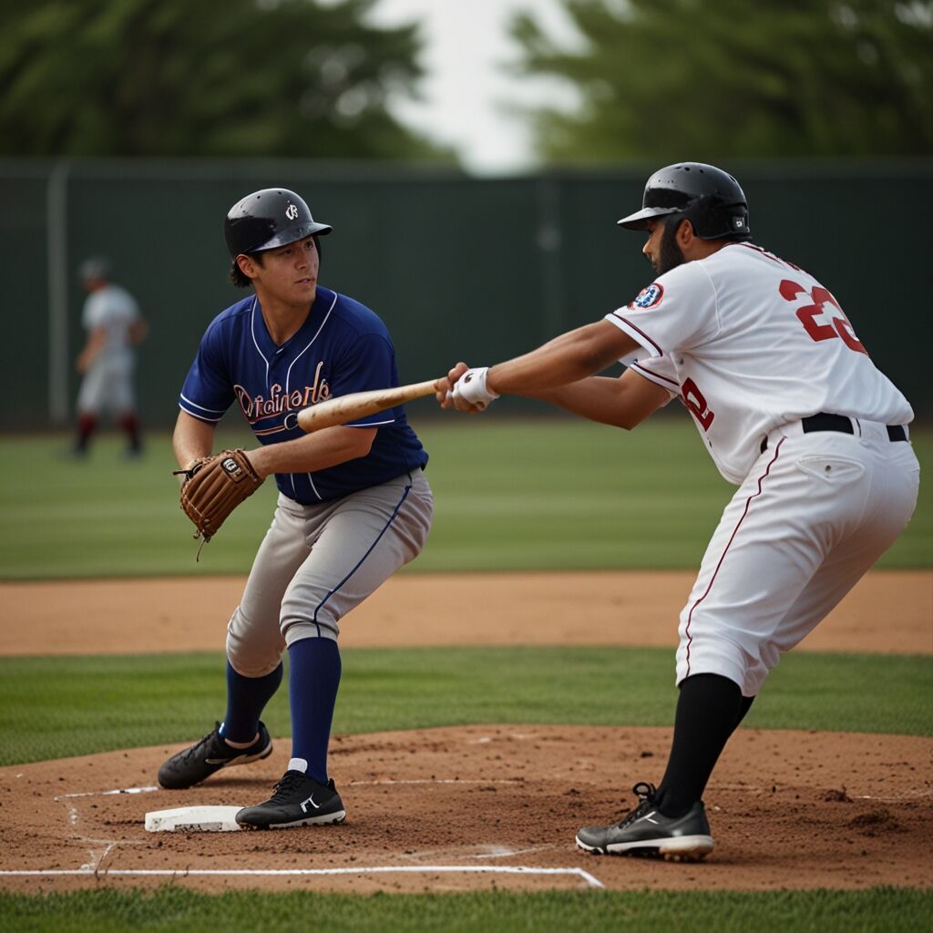 Player practicing bunting drills