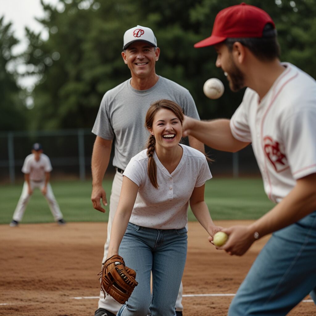 Child receiving first baseball bat