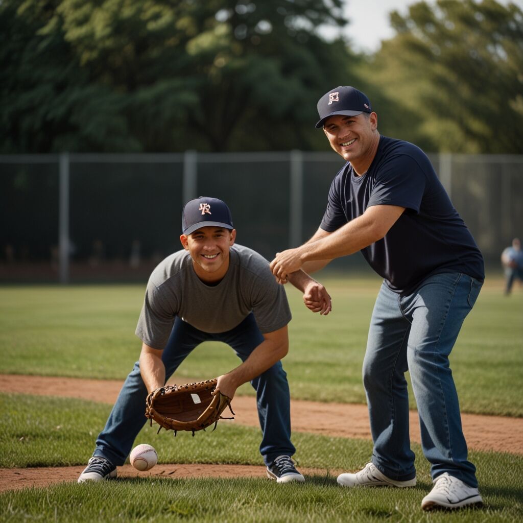 Coach demonstrating bat grip