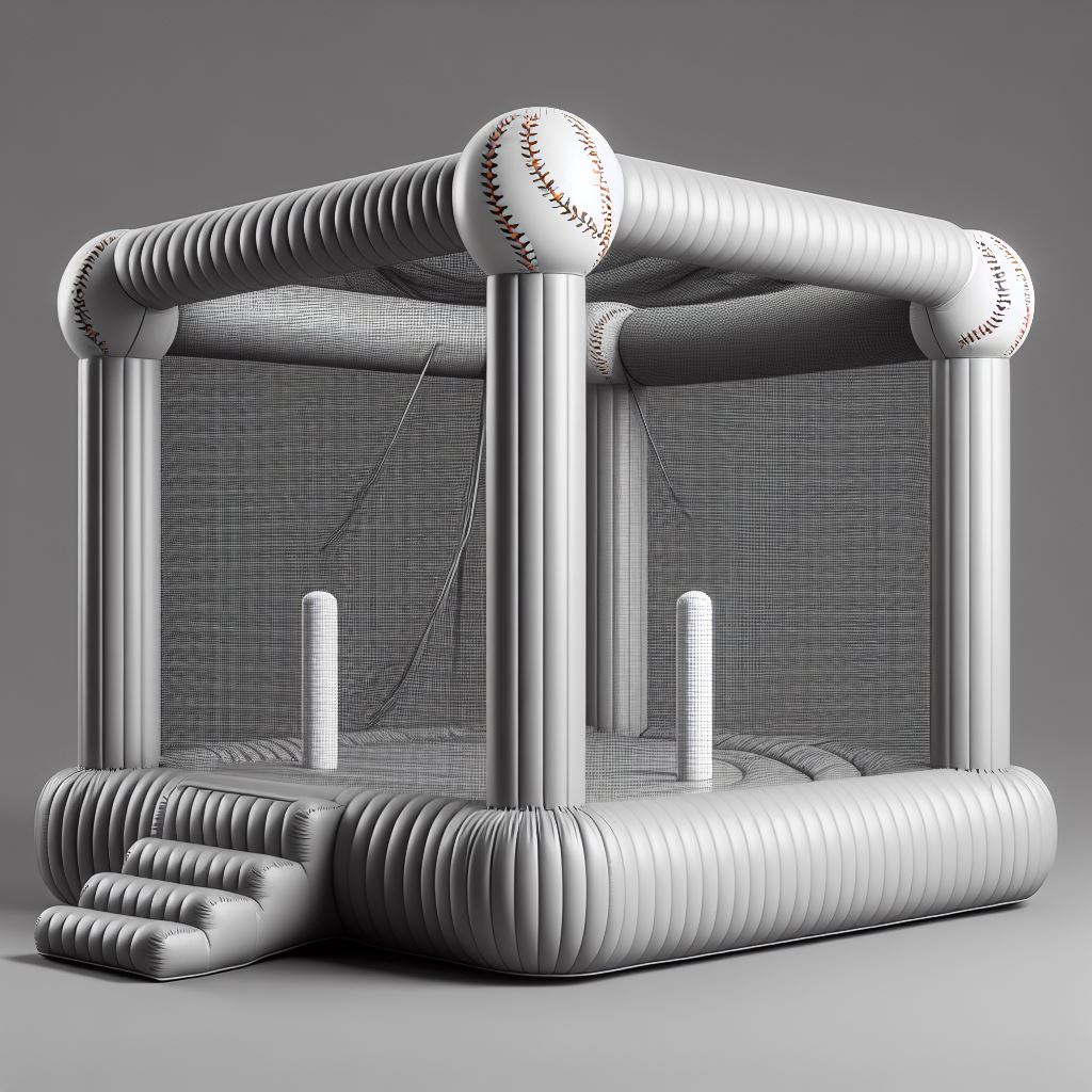 Deflated batting cage