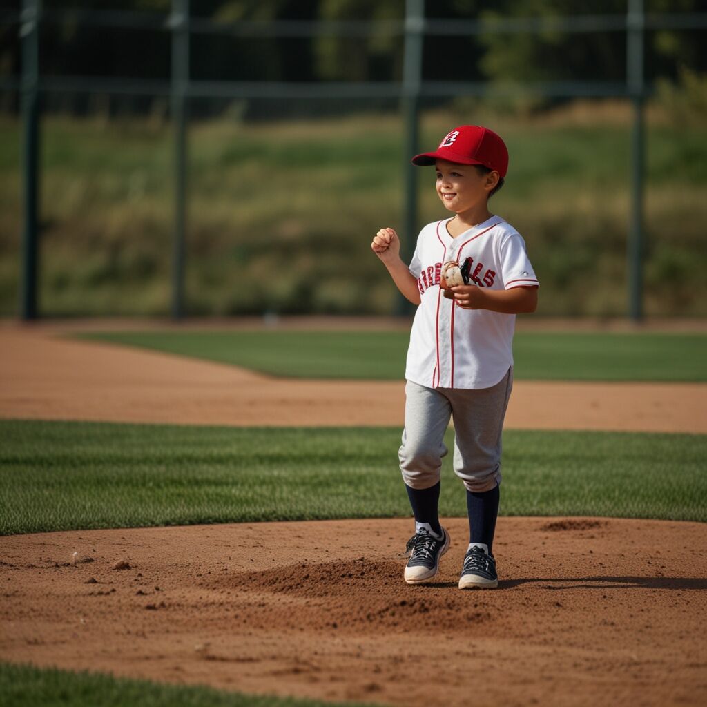 Baseball hitting machine in use