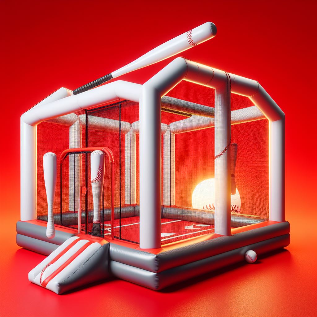 Indoor batting cage setup