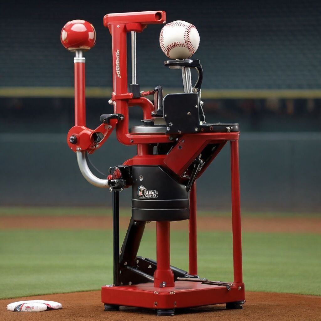 Machine pitching in action