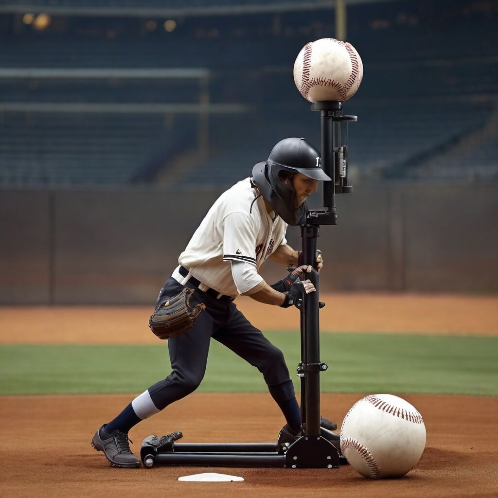 High-speed camera capturing pitching machine mechanics