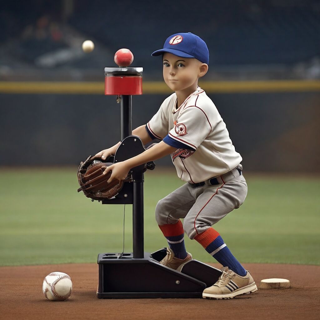 Athlete training using pitching machine