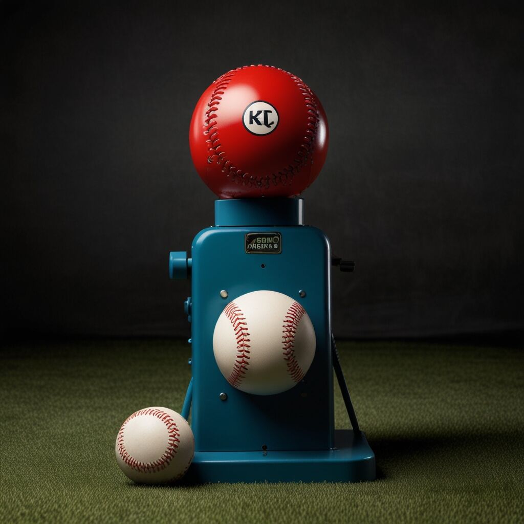 Player practicing with machine