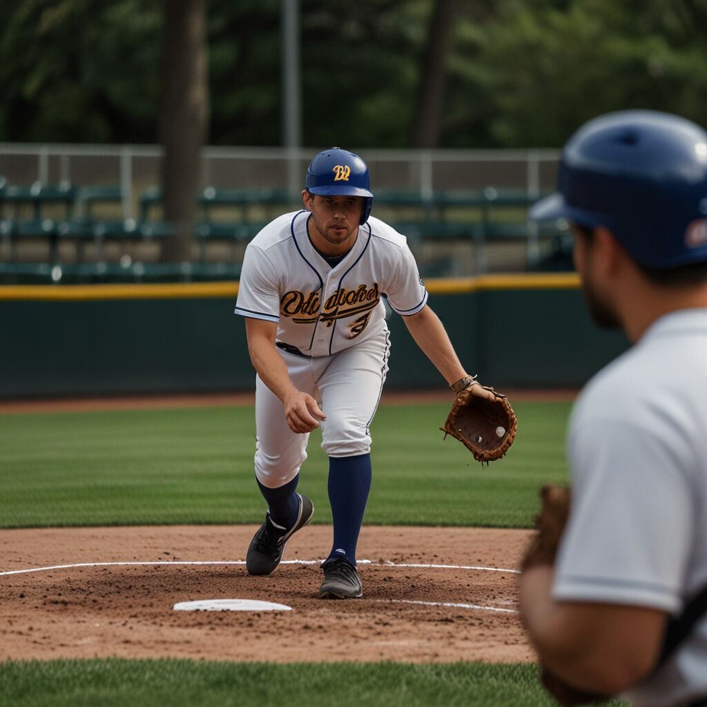 Player swinging bat with force